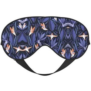 Blauwe en oranje vogel afdrukken veelzijdige rust helper, zacht slaap oogmasker dubbelzijdig voor yoga, kamperen, zacht slaap oogmasker
