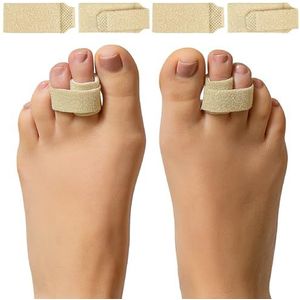 ZenToes Hammer Toe Corrector voor dames en heren, herbruikbare stoffen buddy wraps voor gebroken tenen - gewatteerde teenspalk voor bescherming en herstel & hamerteen stijltang - 4 stuks (OSFM, Firm