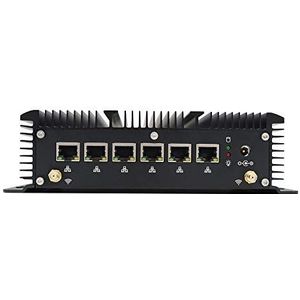 Nieuwe Celeron 3865U Industriële Firewall PC Fanless PC Nano Box met Multi LAN 6 Nic AES voor Netwerkbeveiliging Applicatie, HDMI USB3.0 COM, Compatibel met pfsense LEDE ESXI Openwrt