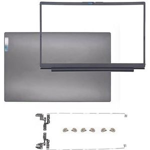 WANGHUIH Lcd-achterbovenhoes, achterdeksel + voorrand + schermscharnieren, compatibel met Lenovo V15 G2 ITL V15 G2 ALC laptop
