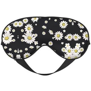 Wit madeliefje afdrukken veelzijdige rusthelper, zacht slaapoogmasker dubbelzijdig voor yoga, kamperen, zacht slaapmasker