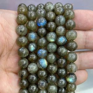 Natuurlijke blauwe tijgeroog steen kralen ronde losse kralen oorbellen DIY bedelarmband voor sieraden maken 15"" strand 4/6/8/10/12/14mm-groene labradoriet-14mm-ongeveer