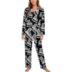 This Is How I Rolschaatsen Lange Mouw Pyjama Sets voor Vrouwen Klassieke Nachtkleding Nachtkleding Zachte Pjs Lounge Sets