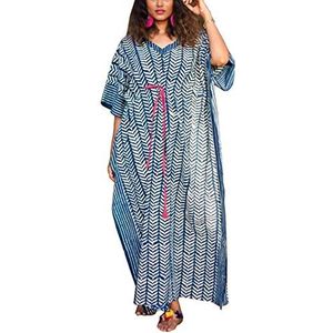 YouKD Dames Zomer Lange Kaftan Maxi Boho Jurk One Size Strand Badpak Coverups Avondjurk