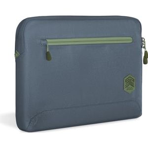 STM ECO Sleeve Laptoptas, 16 inch, compatibel met Apple MacBook Pro 16 inch (100% gerecycled polyester, groot binnenvak met extra buitenvak, lichtlopende ritssluitingen) - blauw