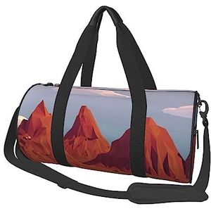Mountain Red en Boot Travel Duffel Bag Gym Tote Bag Lichtgewicht Bagage Tas voor Weekender Sport Vakantie, Zwart, Eén maat