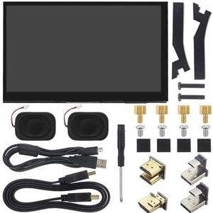 7 Inch Draagbaar Display IPS LCD Capacitief Touchscreen 1024x600 Monitor Optionele Luidsprekers Geschikt for Raspberry Pi Laptop PC(With Speaker)
