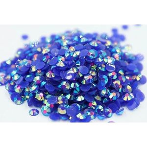 Groot pakket 2-6mm Hars Flatback Kristallen AB Zilveren onderkant Hars Niet-hotfix Strass Nail Art Strass Kledingstuk-Jelly Saffier AB-2mm SS6-10000st