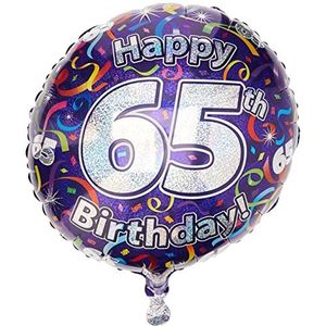 Suki Gifts S9227444 65e verjaardag slingers folieballon, violet