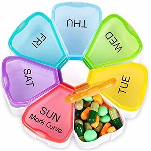 Draagbare wekelijkse pillendoos | Gemakkelijk te openen 7 dagen premium kwaliteit tabletbox | Reistillenetui met klikdeksel ontwerp |Tablet-organizer voor vitamines, supplementen en medicijnen