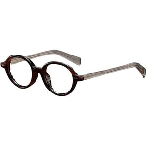 Halloween cadeau, Unisex Retro Ellipse Brilmontuur met Glazen Multicolor(Dark Brown)