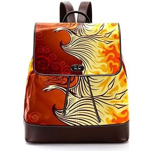 Gepersonaliseerde casual dagrugzak tas voor tiener Phoenix vogel brandende schooltassen boekentassen, Meerkleurig, 27x12.3x32cm, Rugzak Rugzakken