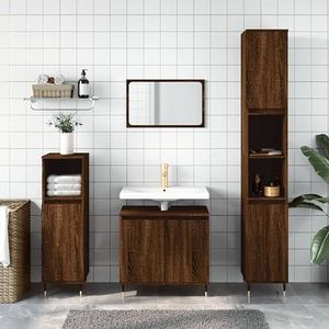 DIGBYS Meubels-sets-3-delige badkamer kast set bruin eiken ontworpen hout