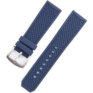 dayeer Textuur rubberen horlogeband voor Cartier Caliber Dot waterdichte tape siliconen horlogeband met pingesp (Color : Blue, Size : 23mm)