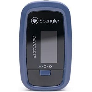 SPENGLER Oxystart vingeroximeter, digitale pulsoximeter, draagbaar, eenvoudig te bedienen, betrouwbaar en nauwkeurig, compact en licht (bosbessenblauw)