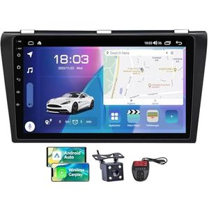Android 13 QLED Autoradio voor Mazda 3 I BK 2003-2009 - Ingebouwde DSP/Carplay/Android Auto - Camera + DVR - 9 inch 2 Din - Stuurbediening - FM AM RDS DAB Radio - Bluetooth 5.0(NF-5)