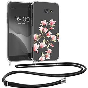 kwmobile telefoonhoesje compatibel met Samsung Galaxy A5 (2017) Hoesje - Case met koord - In poederroze/wit/transparant Magnolia