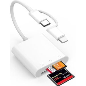SD-kaartlezer - Lightning SD Card Reader - USB C SD-kaartadapter - Geschikt voor iPhone/iPad