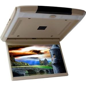 11,6 inch autodakmonitor-tv, neerklapbaar 1080P video HD-scherm IPS-scherm met blauw omgevingslicht(Beige)