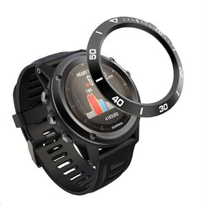 GIOPUEY Bezel Ring Compatibel met Garmin Fenix 5X, Bezel Styling Ring Beschermhoes, Aluminiumlegering Metalen Beschermende Horloge Ring - A-Zwart