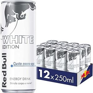 12x Red Bull White Edition al gusto esotico di cocco e fruttato dell'açaì exotische smaak kokosnoot en fruitige açaì energiedrank sportdrank energiedranken 250 ml blik