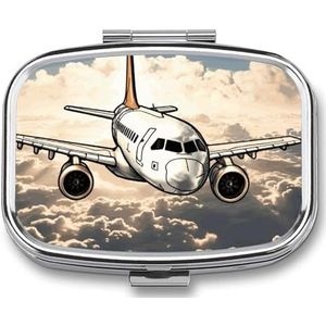 Vliegtuig Vliegende Pil Doos Pil Case Leuke Pil Organizer Pil Houder Geneeskunde Pil Organizer Pil Container Dagelijkse Pil Organizer Kleine Pillendoos Pil Case voor Portemonnee Pocket