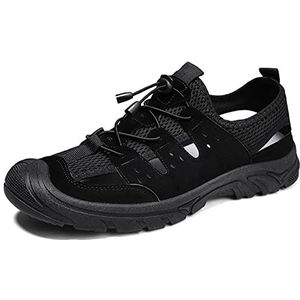 EKsma Sportsandalen voor heren, outdoor wandelsandalen, gesloten teen, lichtgewicht wandelsandalen, Zwart, 40.5 EU