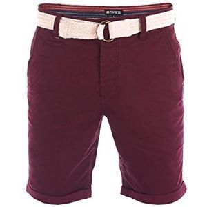 Riverso RIVHenry Chino short voor heren met riem, bermuda, korte broek, 98% katoen, lichtblauw, donkerblauw, marineblauw, rood, groen, oranje, beige, grijs, W30-W42, 34