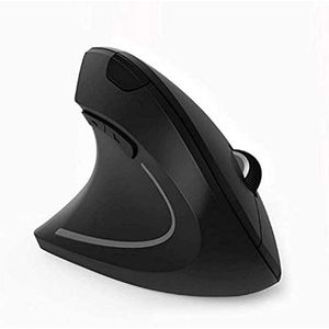 Verticale draadloze ergonomische muis voor Linkshandigen. Windows, Mac OS, USB 2.4Ghz, 800/1200/1600 DPI, 5 Buttons zwart