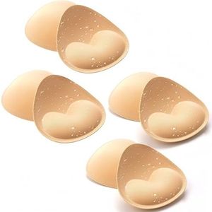 SDXCJY 4 paar waterdichte badpakbeha, beha-pads inzetstukken, verwijderbare beha-pads inzetstukken dames comfortabel, zelfklevende push-up beha-inzetstukken pads borstversterker voor bikinisport