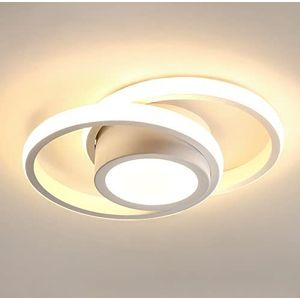 ESTARK Plafondlamp, rond, Scandinavisch, modieus, elegant, wit, voor hal, deur, plafondlamp, keuken, garderobe, koud wit licht, warm licht, 32 W (warm licht)