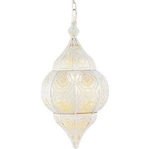 Oriëntaalse lamp hanglamp wit Layan 40cm E14 lampfitting | Marokkaans design hanglamp lamp uit Marokko | Orient lampen voor woonkamer, keuken of hangend boven de eettafel