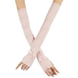 arm sleeves， Lange lengte losse zonnebrandcrème zomer UV-bescherming mouw ijszijde mouw elastische armwarmers handschoenen zwart for sport, buiten, fietsen (Color : Gold, Size : One Size)