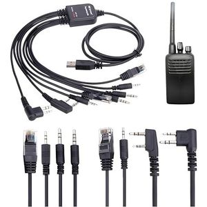 Queen.Y 8 in 1 USB Programmering Kabel Cord voor Motorola TYT Baofeng Kenwood Radio Kenwood Yaesu Vertex TYT Quansheng Puxing Linton Wouxun Weierwei Radio's