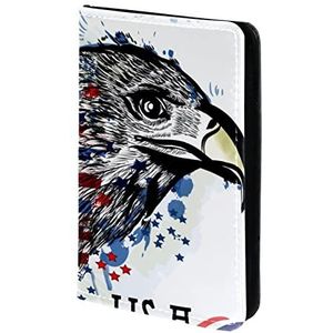 Paspoorthouder, paspoorthoes, paspoortportemonnee, reizen Essentials Amerikaanse vlag Bald Eagle, Meerkleurig, 11.5x16.5cm/4.5x6.5 in