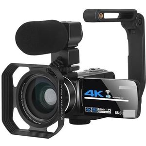 Videocamera, Volledige 4k-camcorder Professionele videocamera Live streaming Nachtzicht 58MP Fotografie Digitale camera's Vlog-opname(32G SD Card,Kit 1)