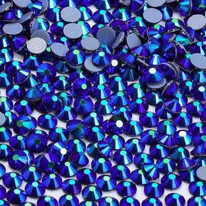 SS6-SS20 1440 stuks/zak hotfix glazen ronde strass steentjes trouwjurk decoratie kristal voor nail art diy accessoires-zwart AB-SS12(3-3.2mm)-1440 stuks