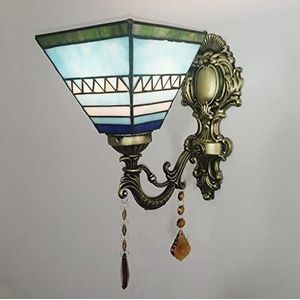 Tiffany Stijl Gebrandschilderd Glas Wandlamp Retro Taak Licht Spiegel Voorste Verlichting Wastafellamp Keuken Eetkamer Slaapkamer Badkamer E27