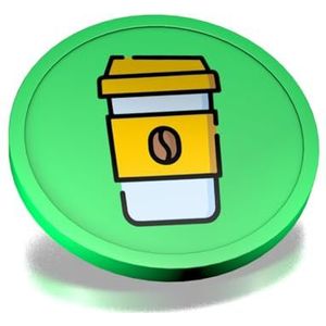 CombiCraft Koffie-To-Go consumptiemunten fluor groen - munten met een opdruk van koffiebeker to go - diameter 29 mm - verpakking 100 stuks - handig betaalmiddel voor festivals, evenementen en horeca