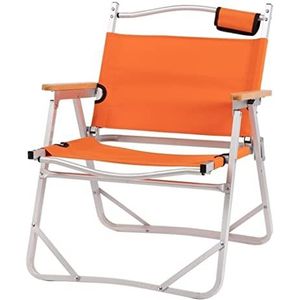 Outdoor Stoelen Campingstoel Klapstoel Draagbare Camping Stoel Opvouwbare Patio Seat Kruk Met Rugleuning En Houten Armsteun Opbergtas Comfortabel Duurzaam Klapstoelen Kampeerstoelen (Color : Orange)