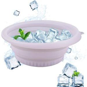 Introti Gezichtskom voor ijs, opvouwbare siliconen wasbak met ingebouwde ijsbak, draagbare snelkoelende gezichtsdompelbak voor het kalmeren van de huid, koude therapie