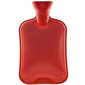 Hot Water Fles Grote 1.8L Rubber Warm Water Bag 1, 2 of 3 Pack Geribbeld Oppervlak Eén Kant voor Pijnverlichting Warm Koud Kompres Krampen Rugpijn Nekpijn (Rood, 1 stuk)