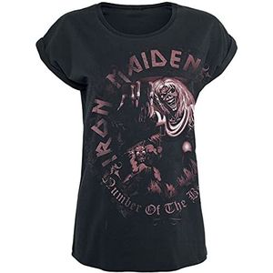 Iron Maiden Number Of The Beast T-shirt zwart-used look M 100% katoen Band merch, Bands