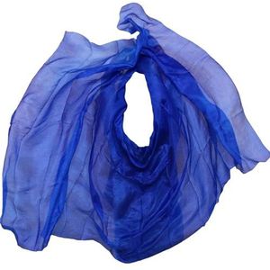 Buikdanssjaal zijden sluier sjaal dames sjaal kostuum accessoire aangepast handgemaakt geverfd zijden sluier buikdans sluier accessoire buikdans sluier (kleur: blauwe sluier, maat: 400 x 114 cm)