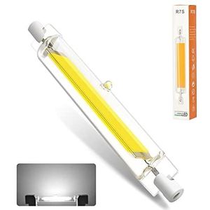 R7s LED 118mm lamp, dimbare gloeilamp 10W, 100W halogeen equivalent, 1000LM, geen flikkering, 360° stralingshoek, COB lamp, 2 stuks (Color : Cool white 6000K, Size : 118mm 1pcs)