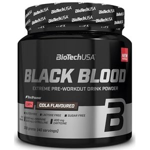 BioTechUSA Black Blood CAF+, Radical before workout formula, with 400 mg caffeine, with NOX complex content, without creatine, for extreme needs, 300 g, Cola
