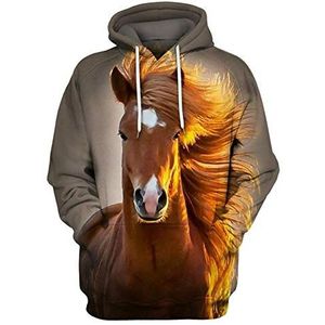 Kids Hoodie 3D Print,3D-Mode Bedrukt Paard Casual Sportshirt, Jongens En Meisjes Gepersonaliseerde Trui, Kinderhoodie-100Cm