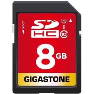 GIGASTONE SD Card 8GB SDHC met Mini-case, Geheugenkaart voor Full HD Video Canon Nikon Sony Pentax Kodak Olympus Panasonic Digital Camera, 80MB/s UHS-I U1 C10 Class 10