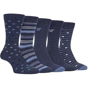 Farah - 5-pack heren bont punten/uni/gestreept/geruit patroon business sokken