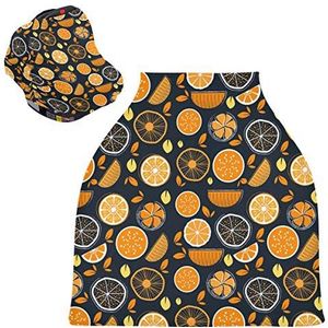 Oranje Geel Fruit Baby Autostoelhoes Luifel Stretchy Verpleging Covers Ademend Winddicht Winter Sjaal voor Baby Borstvoeding Jongens Meisjes